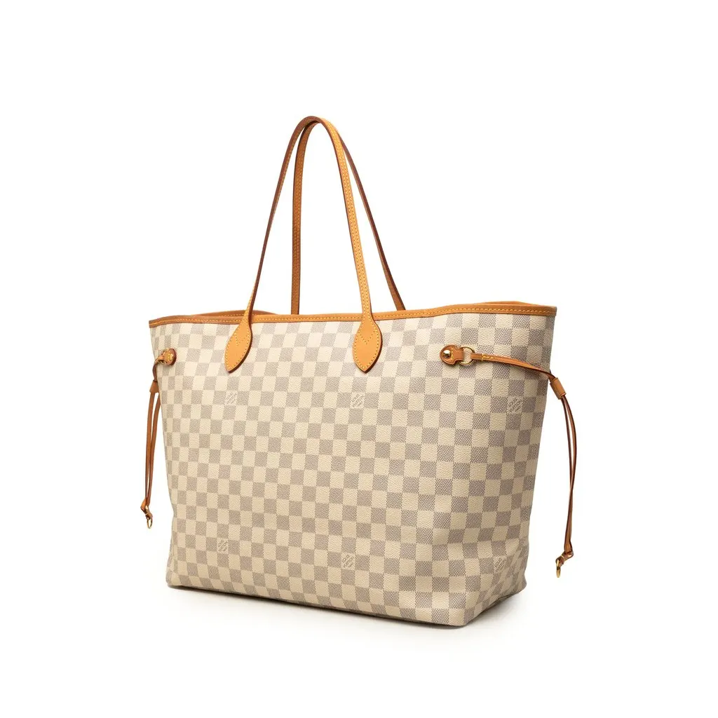 Louis Vuitton Damier Azur Neverfull GM White Canvas Very good - Back View