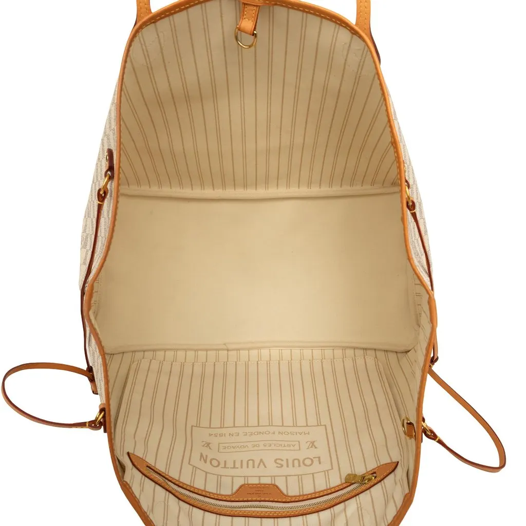 Louis Vuitton Damier Azur Neverfull GM White Canvas Very good - Model View