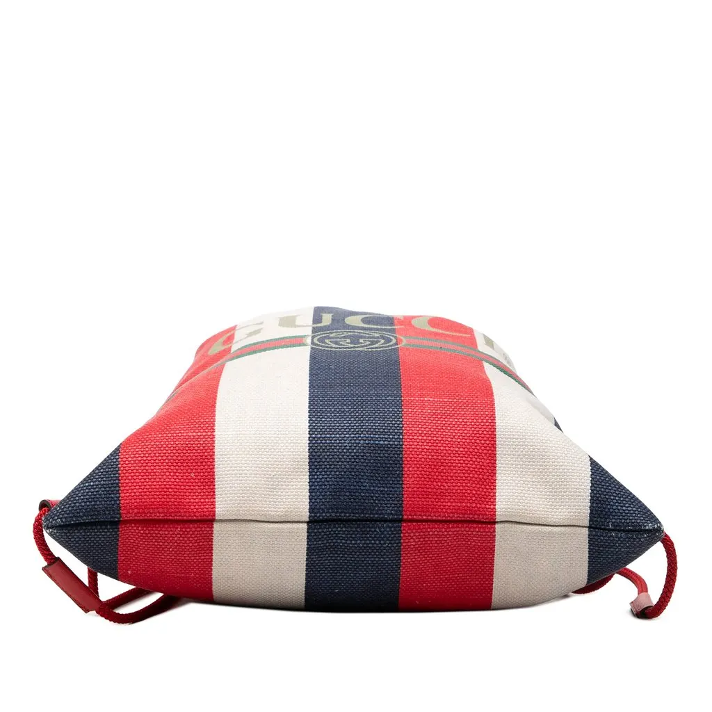 Gucci Canvas Sylvie Baiadera Web Drawstring Backpack Red Very good - Inside View