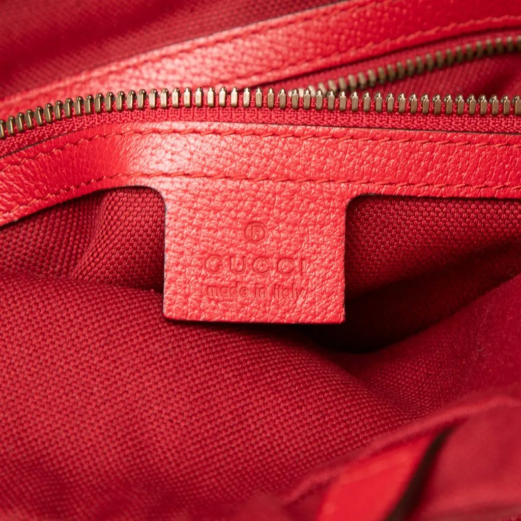 Gucci Canvas Sylvie Baiadera Web Drawstring Backpack Red Very good - Box View