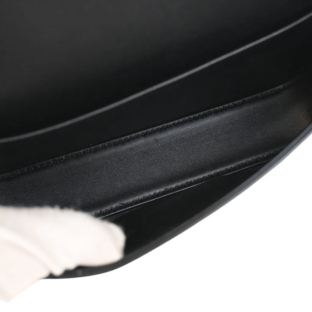 Celine Shiny Calfskin Triomphe Claude Shoulder Bag Black Leather Very good - Model View
