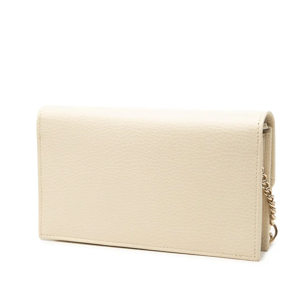Gucci Dollar Calfskin Interlocking G Wallet on Chain Brown Leather Very good - Back View
