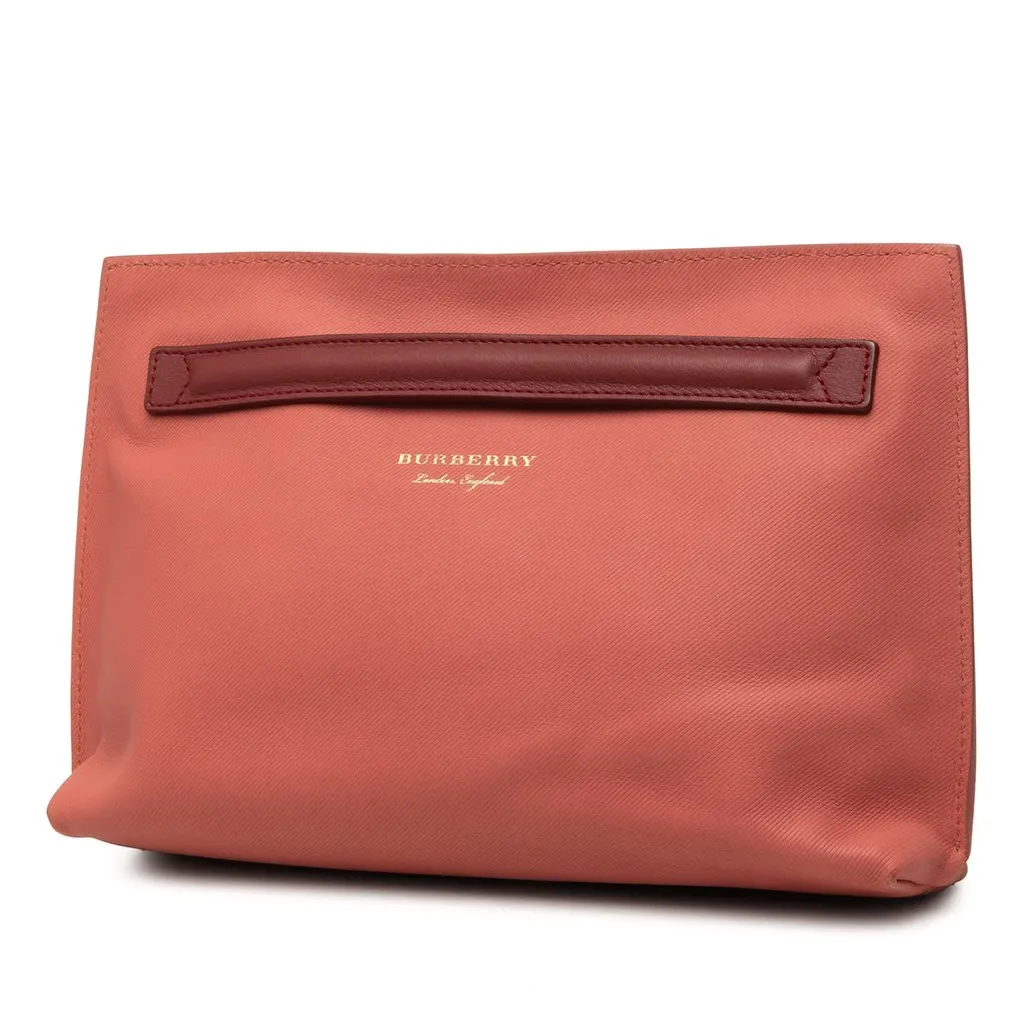 Burberry Bicolor Leather Pendleton Clutch Pink Leather Very good - Back View