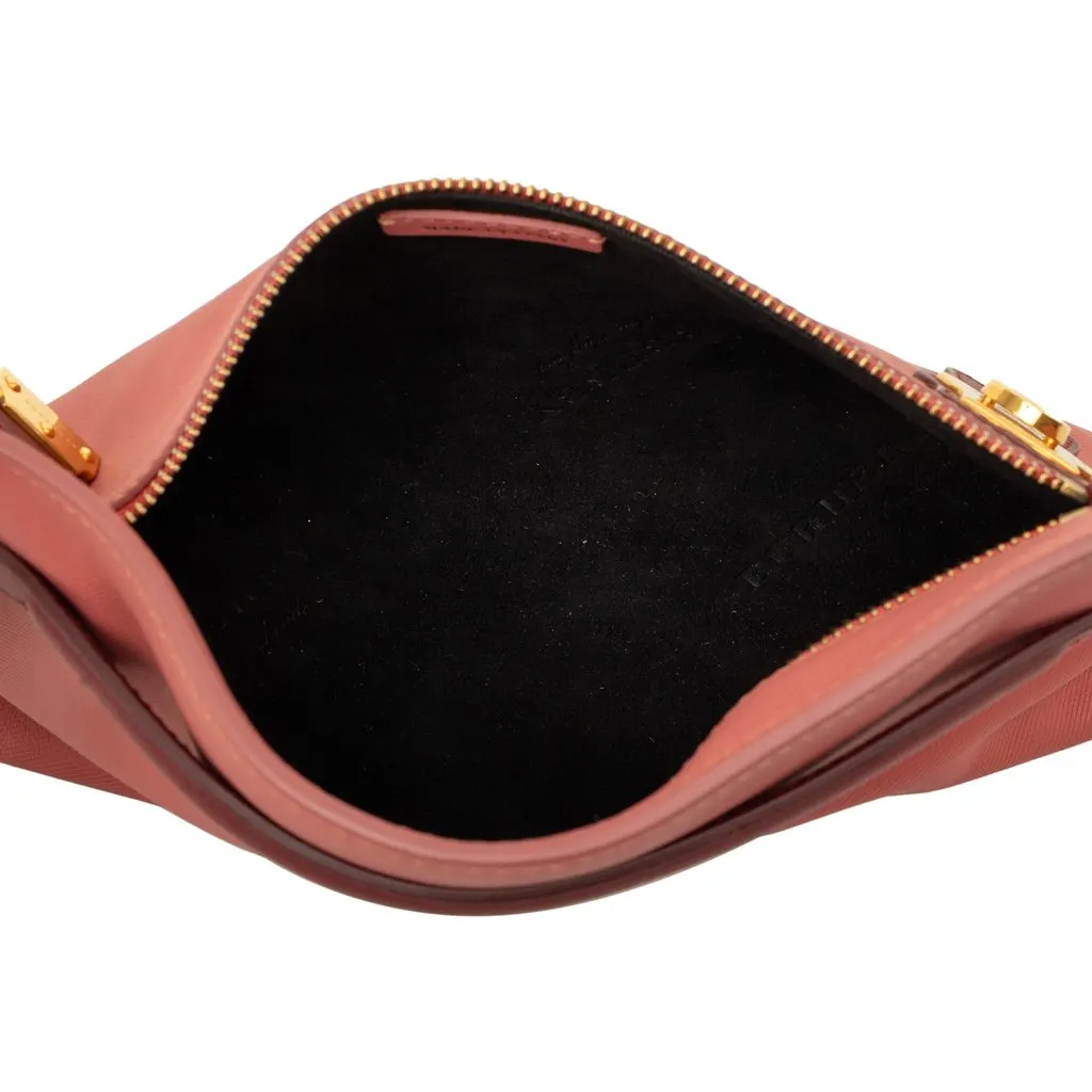 Burberry Bicolor Leather Pendleton Clutch Pink Leather Very good - Model View