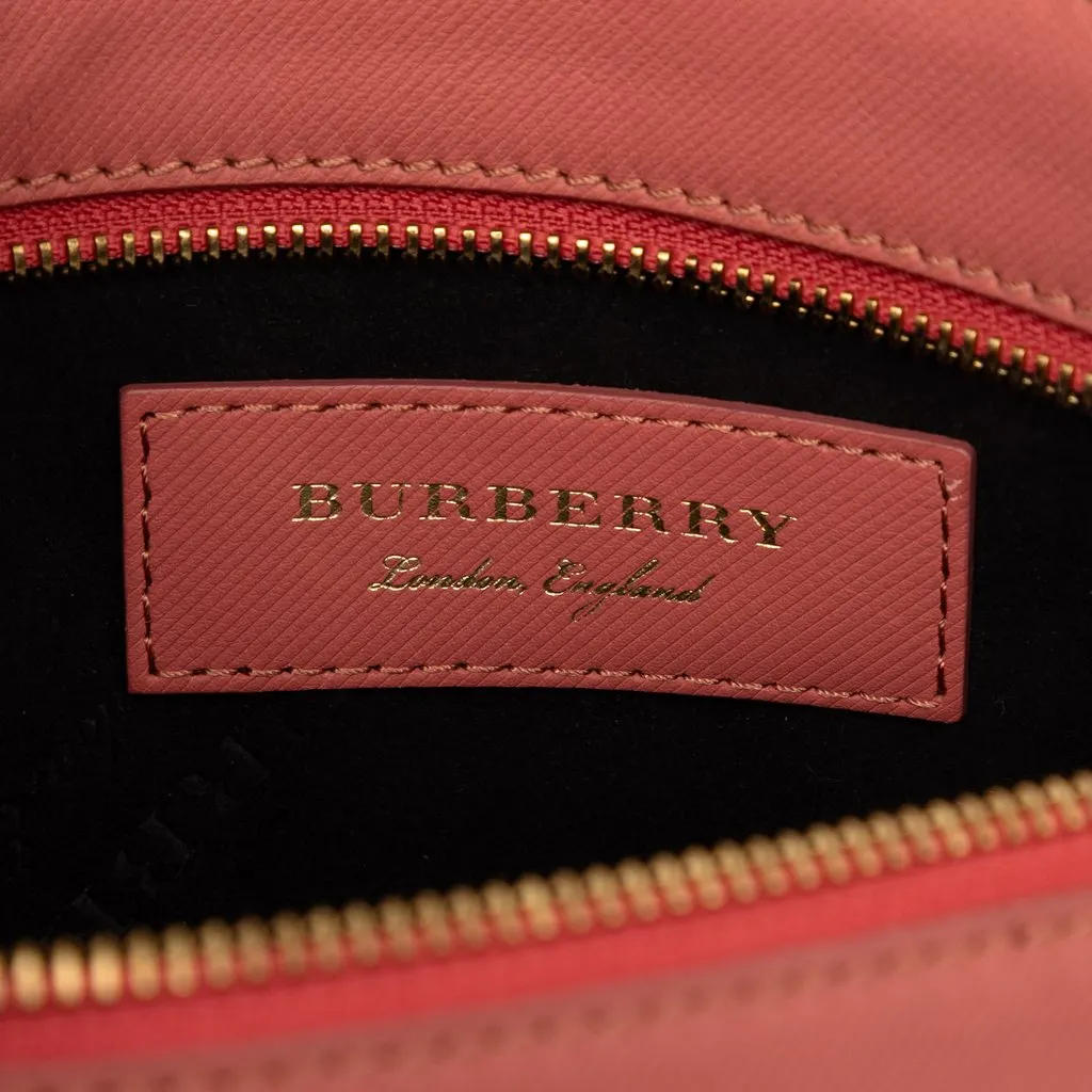 Burberry Bicolor Leather Pendleton Clutch Pink Leather Very good - Box View