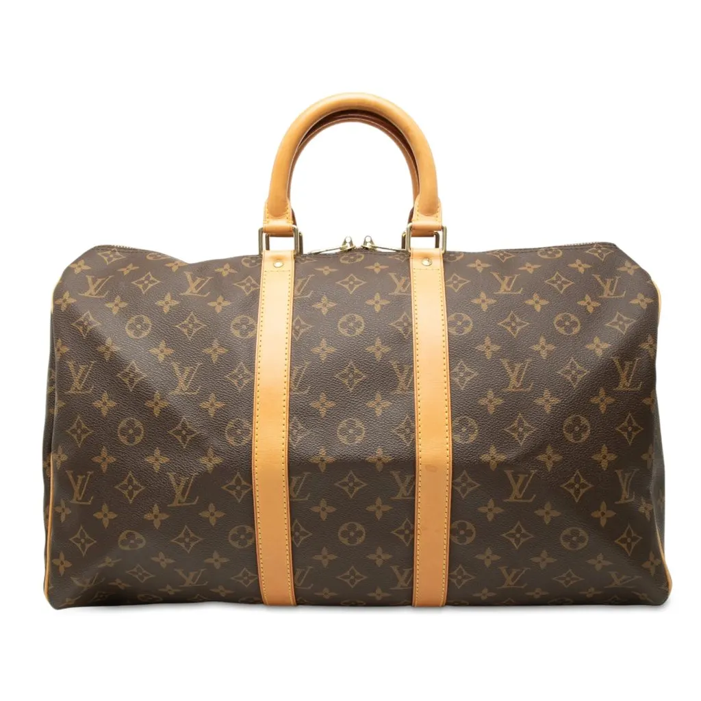 Louis Vuitton Monogram Keepall 45 Brown Canvas Very good - Front View