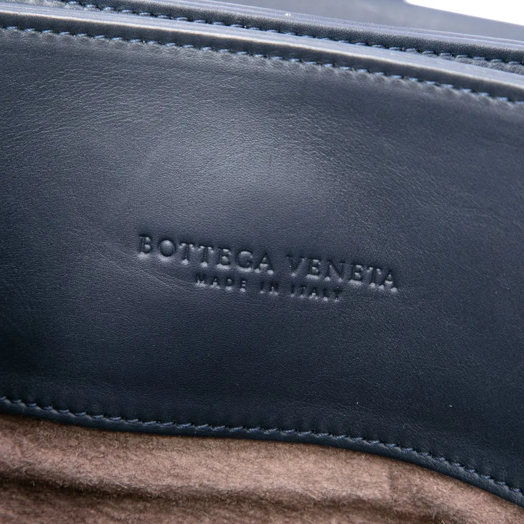 Bottega Veneta Medium Nappa Intrecciato Roma Tote Blue Leather Very good - Box View