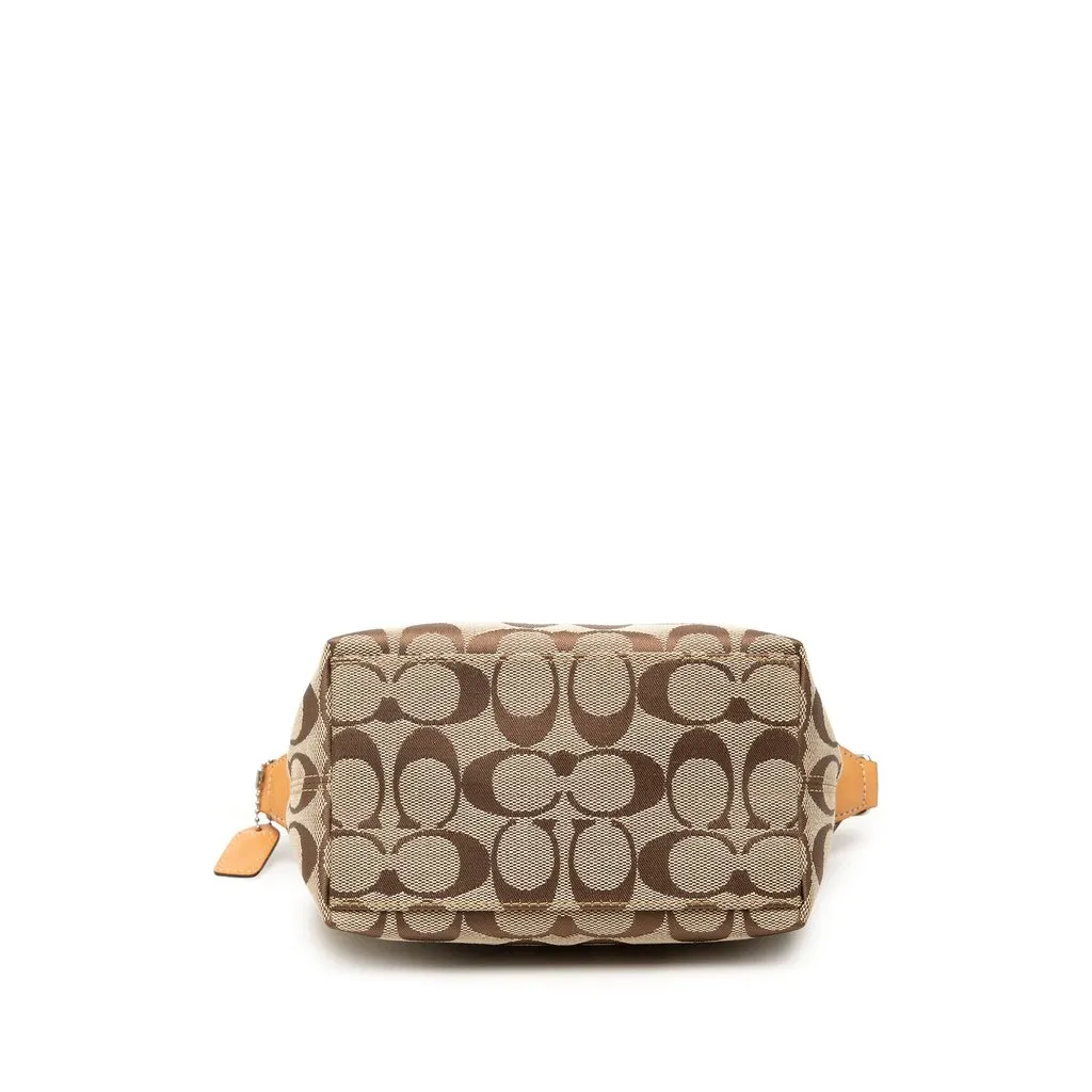 Coach Canvas Signature Sufflette Handbag Beige Canvas Good - Inside View