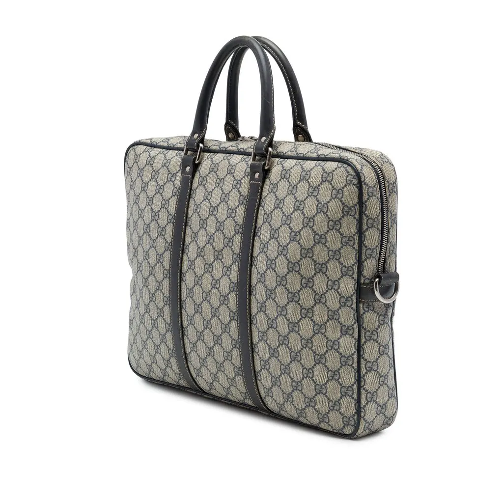 Gucci GG Supreme Business Bag Beige Canvas Very good - Back View