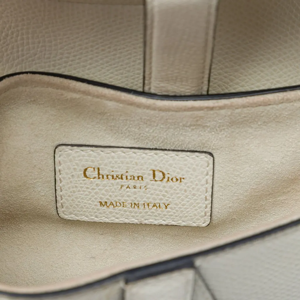 Dior Mini Grained Calfskin Saddle Bag White Leather Very good - Box View