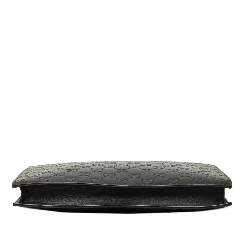 Gucci Guccissima Clutch Black Leather Good - Inside View