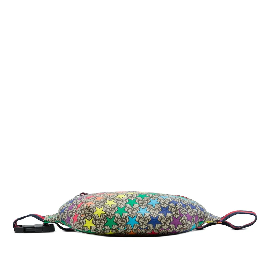 Gucci Kids GG Supreme Web Rainbow Stars Belt Bag Beige Canvas Good - Inside View