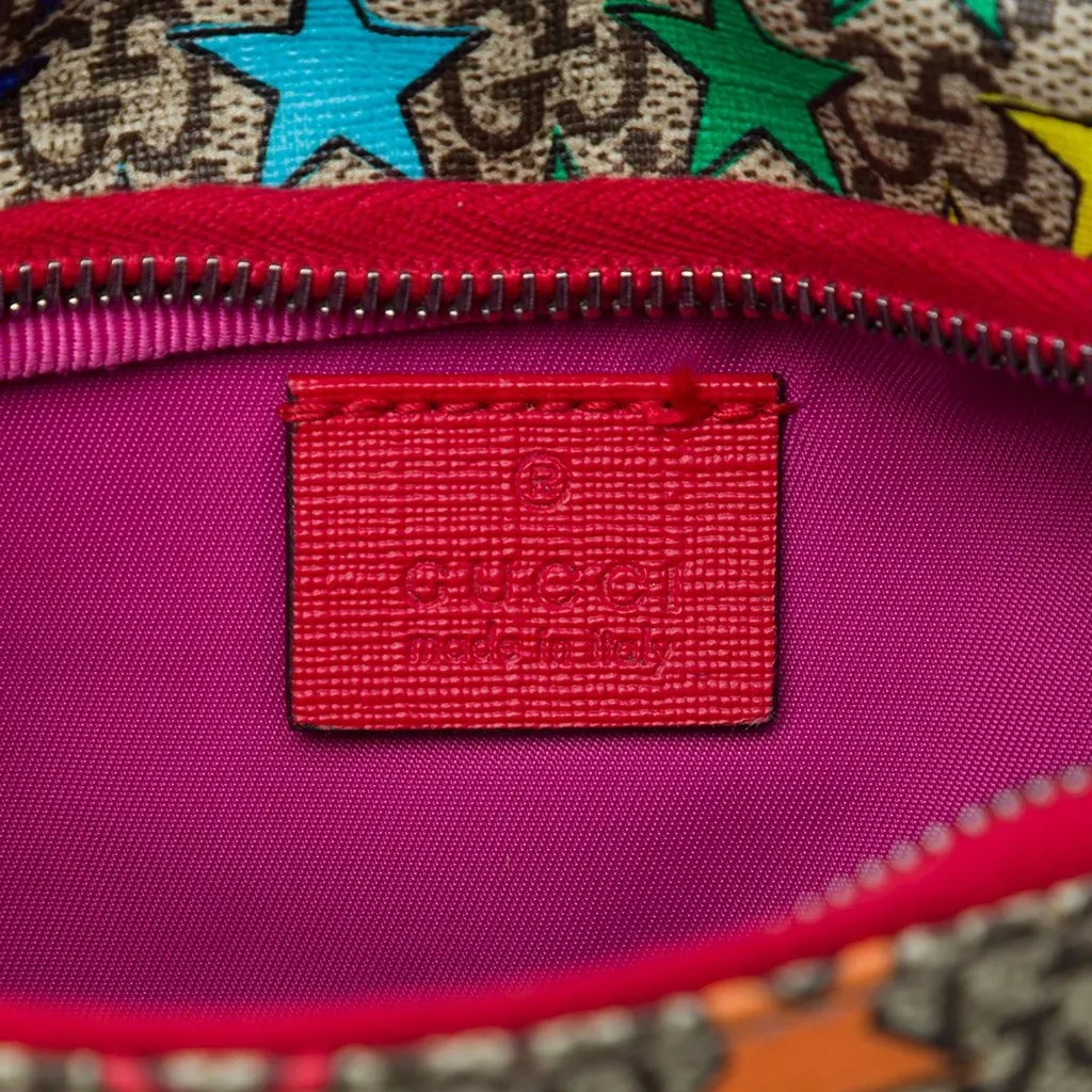 Gucci Kids GG Supreme Web Rainbow Stars Belt Bag Beige Canvas Good - Box View