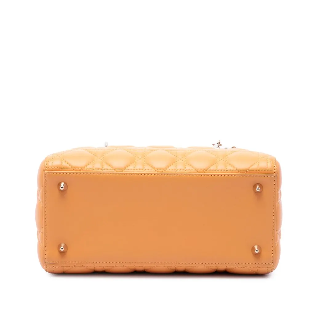 Dior Medium Lambskin Cannage Lady Dior Orange Leather Very good - Inside View