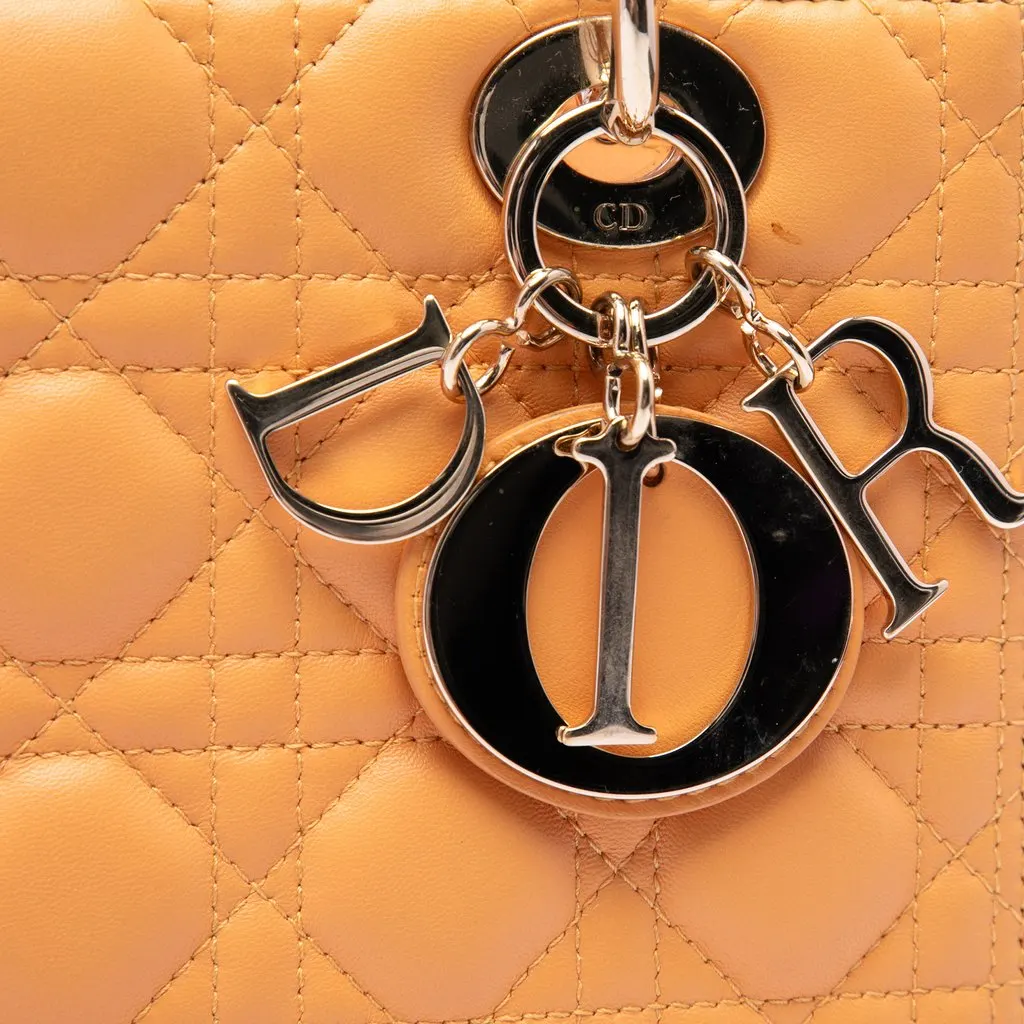 Dior Medium Lambskin Cannage Lady Dior Orange Leather Very good - Box View