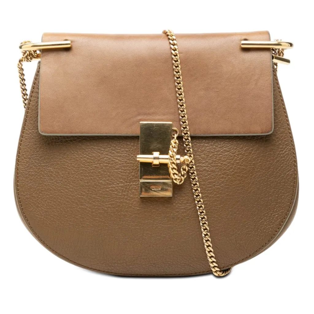 Chloé Small Leather Drew Crossbody Brown Leather Very good - Front View