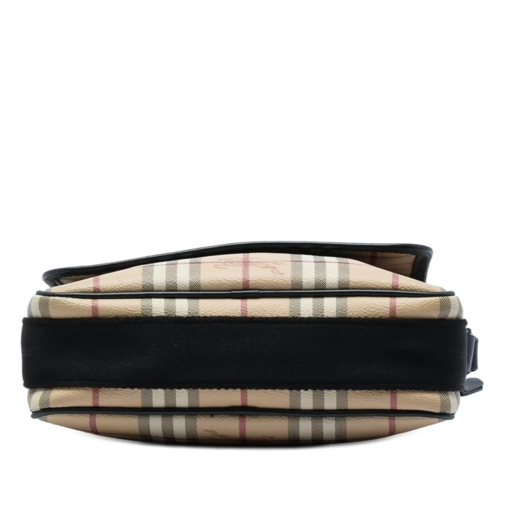 Burberry Haymarket Check Coated Canvas Crossbody Beige Good - Inside View