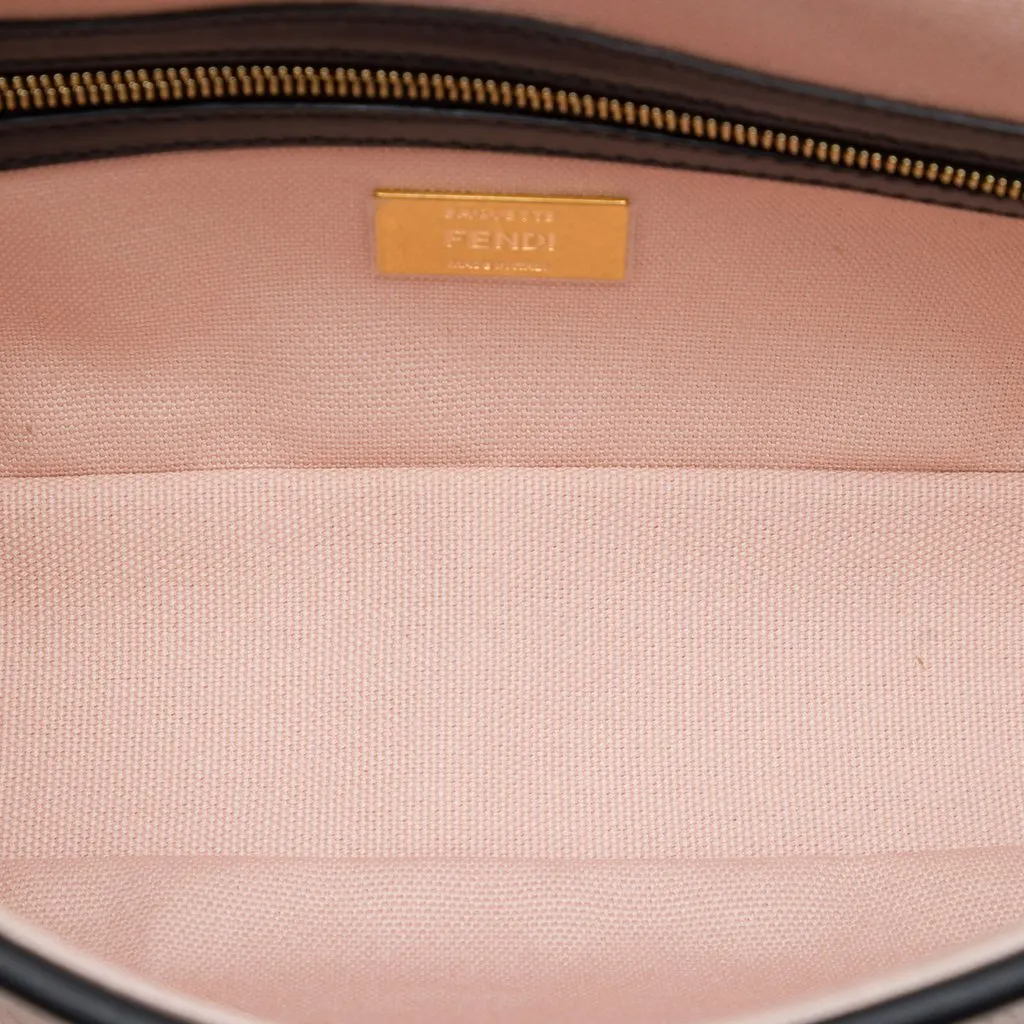 Fendi Zucca Embroidered Canvas Baguette Satchel Pink Very good - Model View