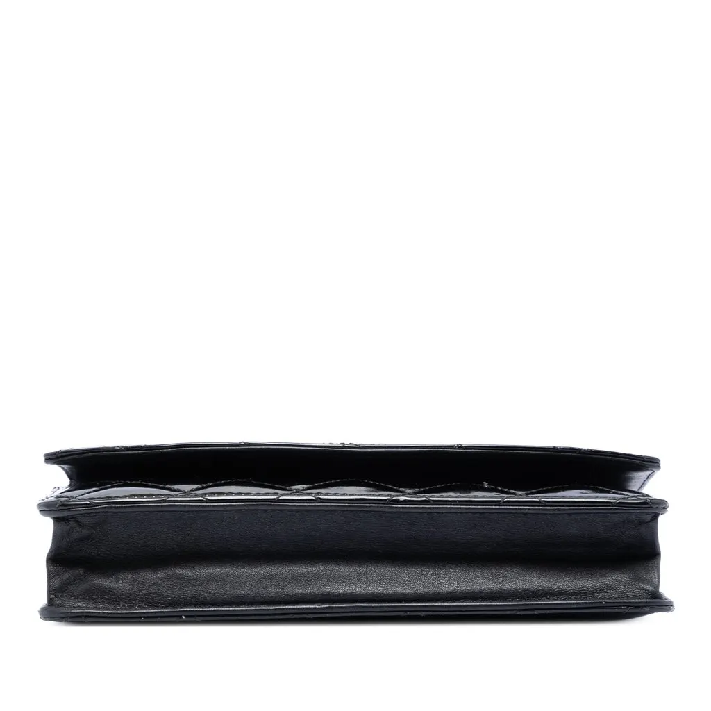 Chanel CC Quilted Patent Brilliant Wallet On Chain Black Leather Very good - Inside View