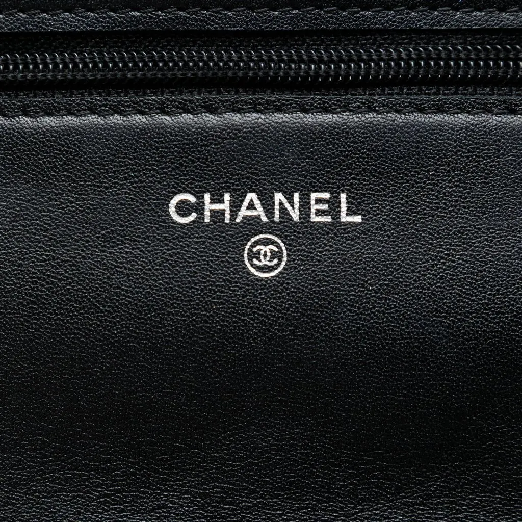 Chanel CC Quilted Patent Brilliant Wallet On Chain Black Leather Very good - Box View