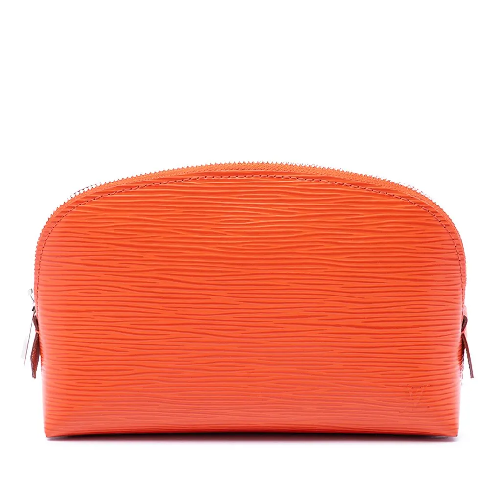 Louis Vuitton Epi Cosmetic Pouch Orange Leather Very good - Front View