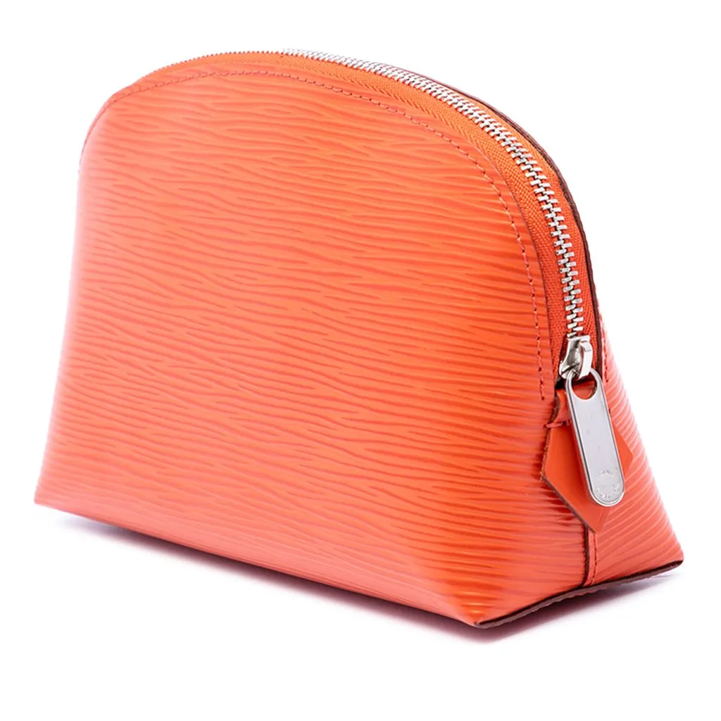 Louis Vuitton Epi Cosmetic Pouch Orange Leather Very good - Back View
