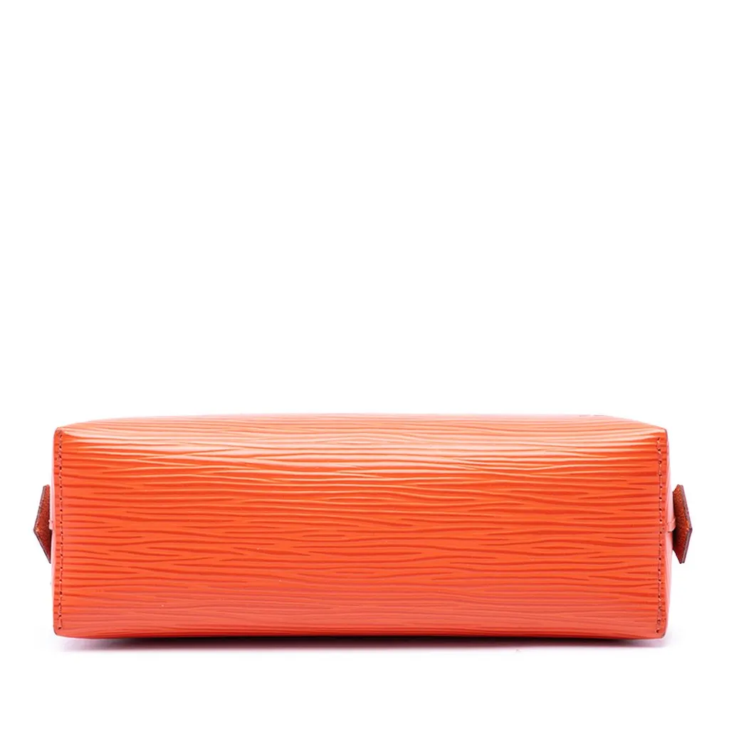 Louis Vuitton Epi Cosmetic Pouch Orange Leather Very good - Inside View