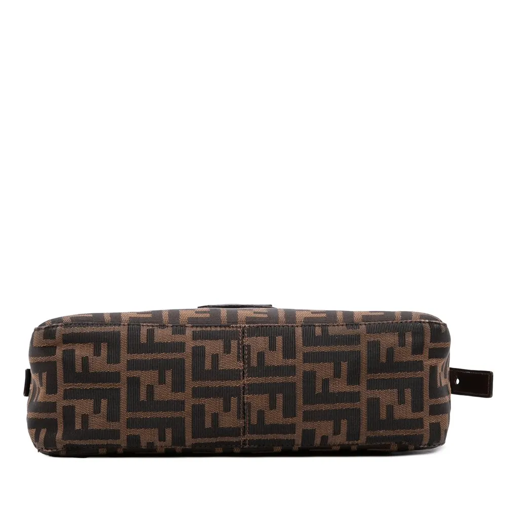 Fendi Zucca Canvas Shoulder Bag Brown Canvas Good - Inside View