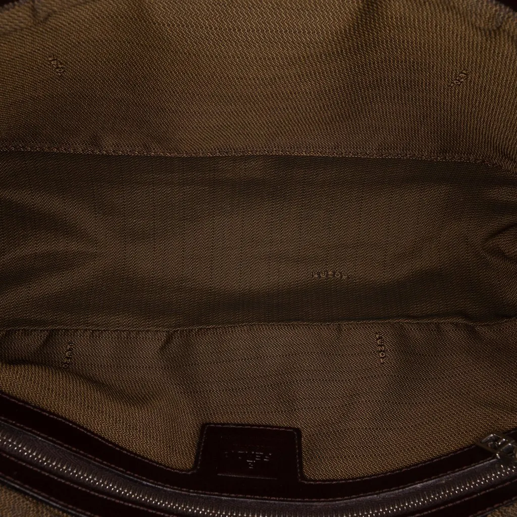 Fendi Zucca Canvas Shoulder Bag Brown Canvas Good - Model View