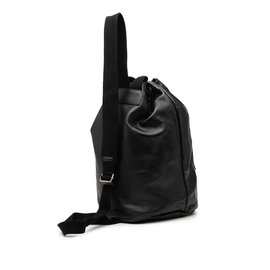 Saint Laurent Smooth Calfskin City Sailor Backpack Black Leather Very good - Back View