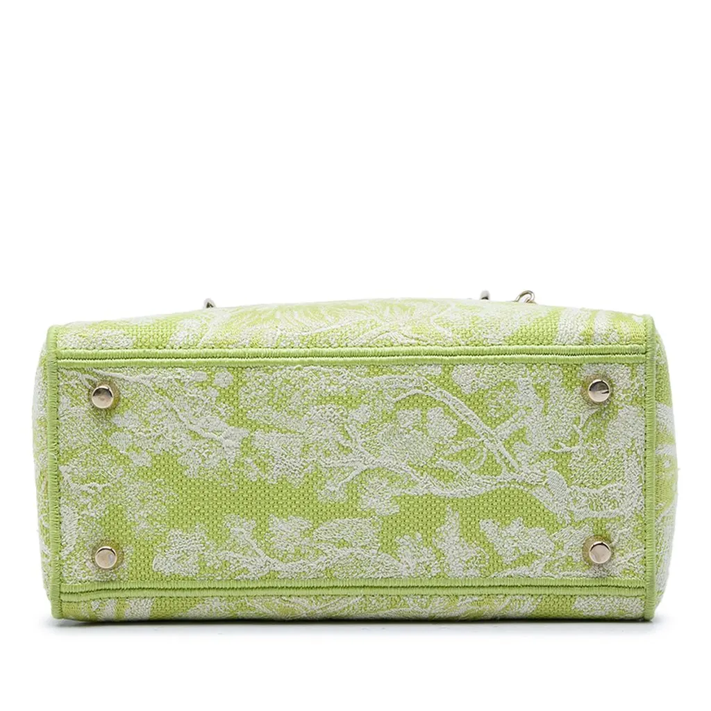 Dior Medium Embroidered Canvas Toile de Jouy Lady D Lite Green Very good - Inside View