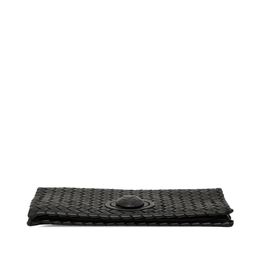 Bottega Veneta Nappa Intrecciato Turn Lock Clutch Black Leather Very good - Inside View