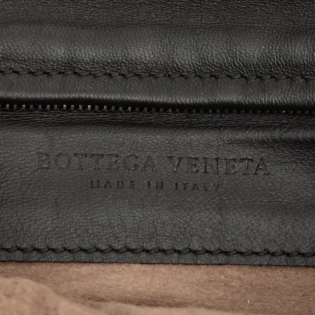 Bottega Veneta Nappa Intrecciato Turn Lock Clutch Black Leather Very good - Box View