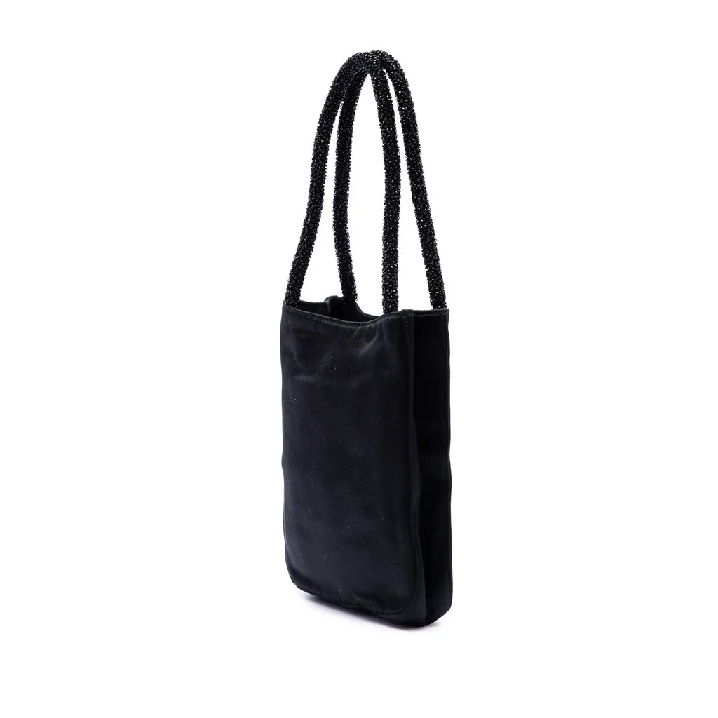Gucci Mini Satin Beaded Handbag Black Satin Very good - Back View
