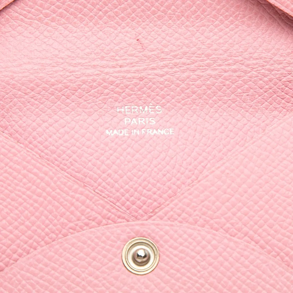 Hermès Epsom Calvi Card Holder Pink Leather Very good - Box View
