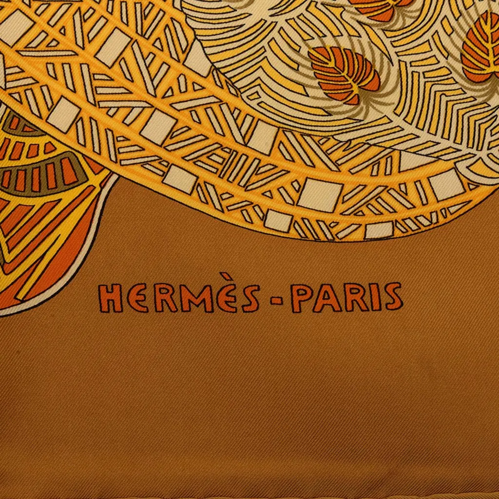 Hermès Art des Steppes Silk Scarf Brown Silk Very good - Inside View