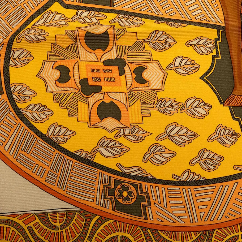 Hermès Art des Steppes Silk Scarf Brown Silk Very good - Box View