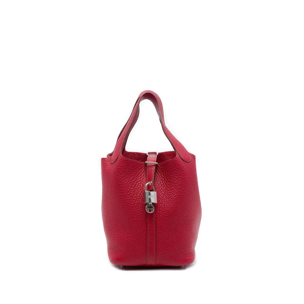 Hermès Clemence Picotin Lock 18 Red Leather Very good - Front View