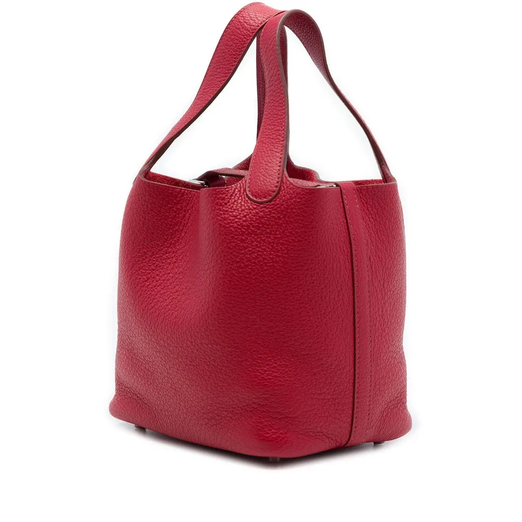 Hermès Clemence Picotin Lock 18 Red Leather Very good - Back View