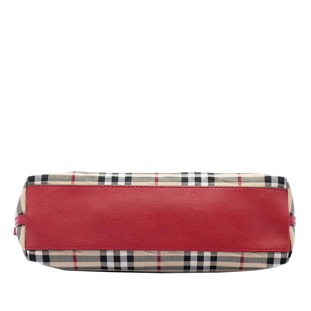 Burberry Haymarket Check Canvas Leah Crossbody Beige Good - Inside View