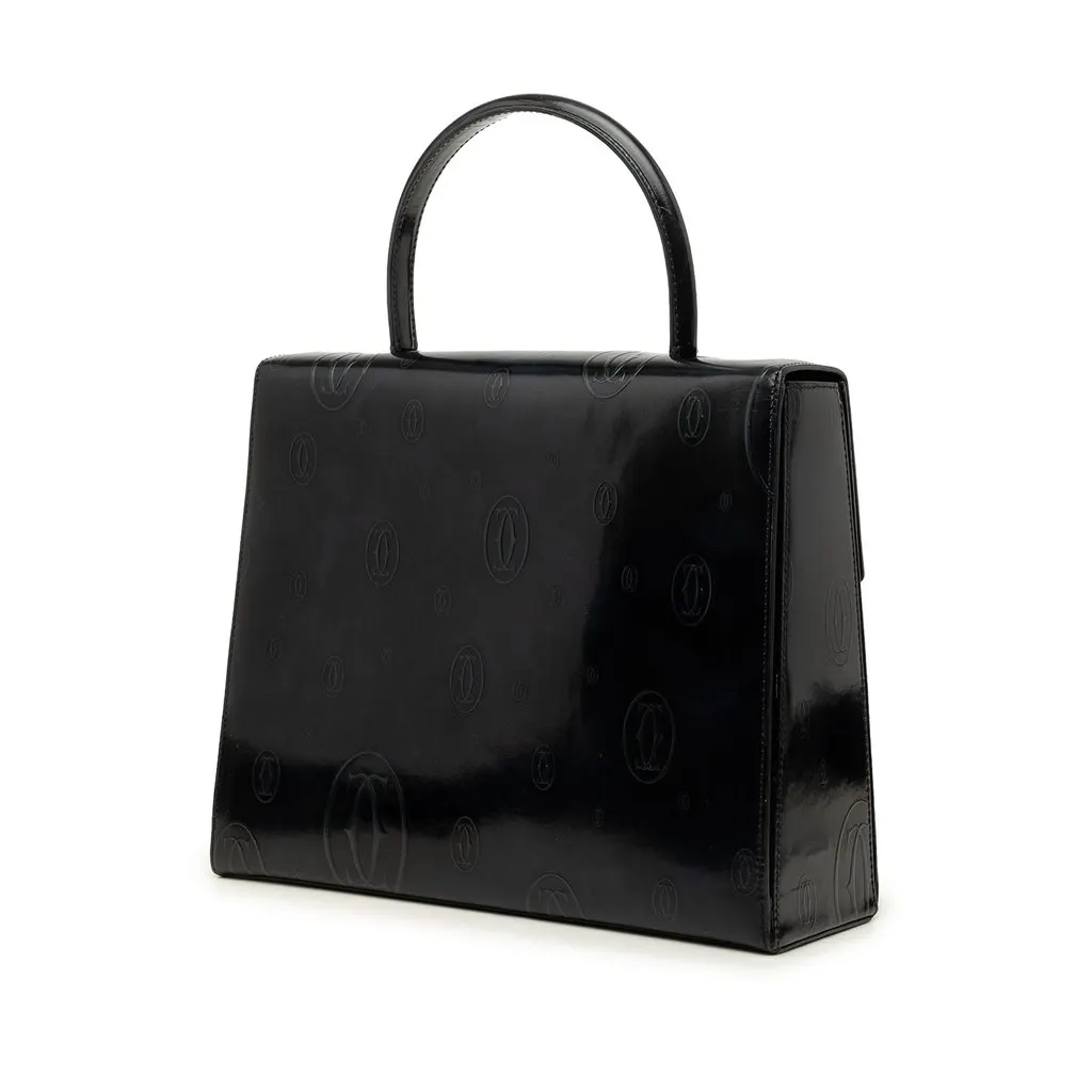 Cartier Patent Happy Birthday Top Handle Bag Black Leather Very good - Back View