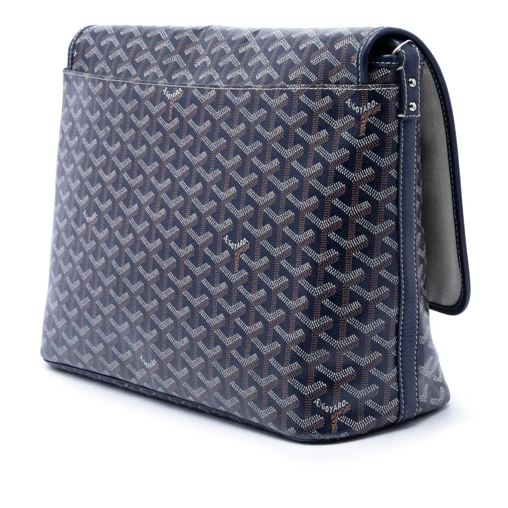 Goyard Goyardine Capetien MM Messenger Bag Blue Very good - Back View