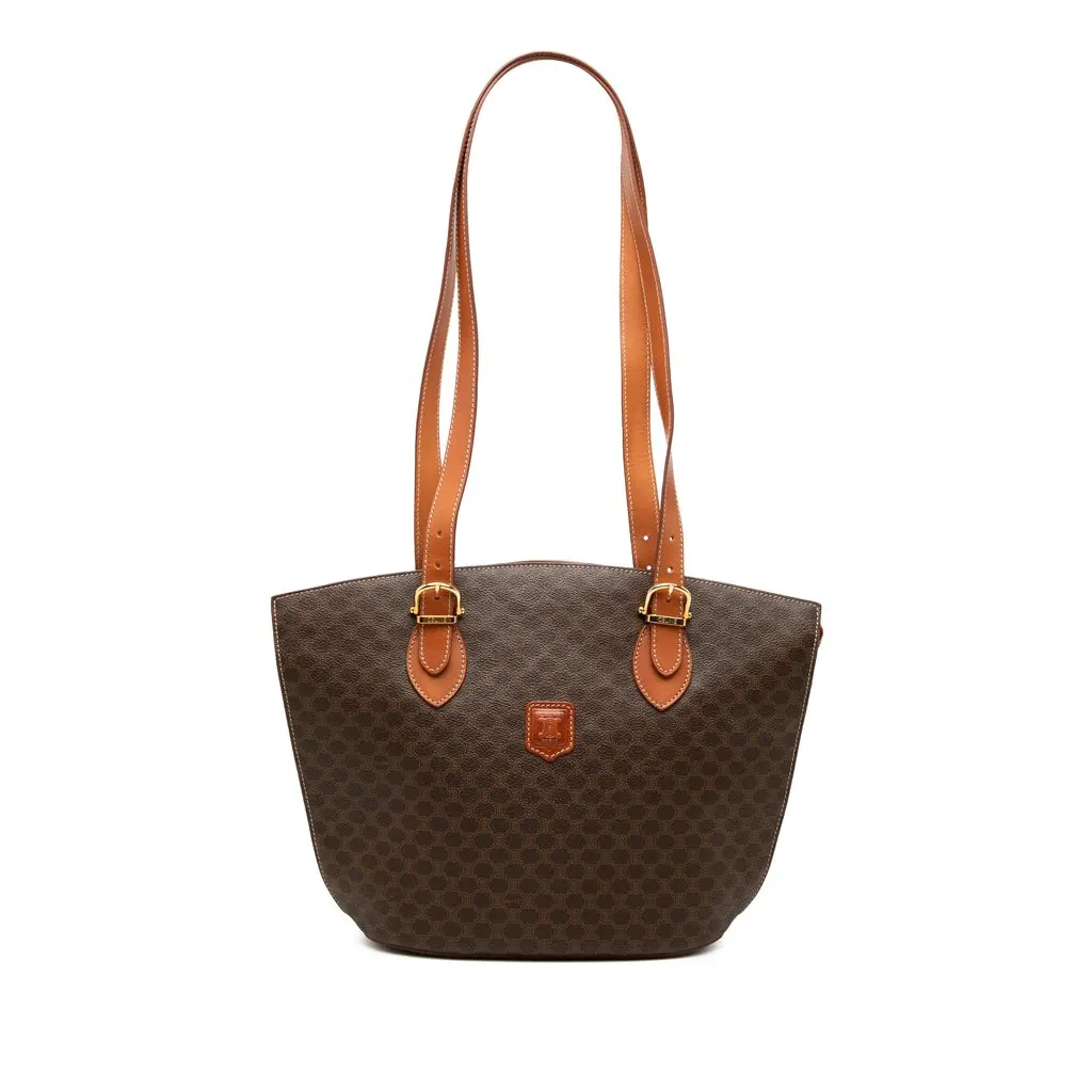 Celine Macadam Coated Canvas Tote Brown Very good - Front View