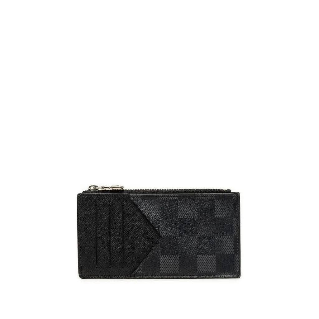 Louis Vuitton Damier Graphite Coin Card Holder Black Very good - Front View