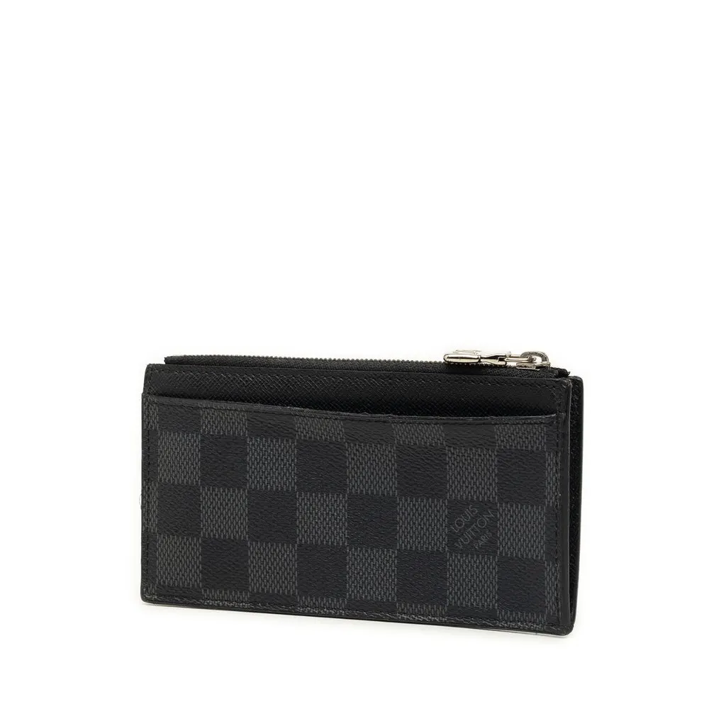 Louis Vuitton Damier Graphite Coin Card Holder Black Very good - Back View