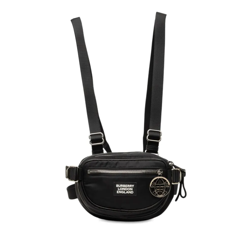 Burberry Econyl Nylon Logo Cannon Belt Bag Black Very good - Front View
