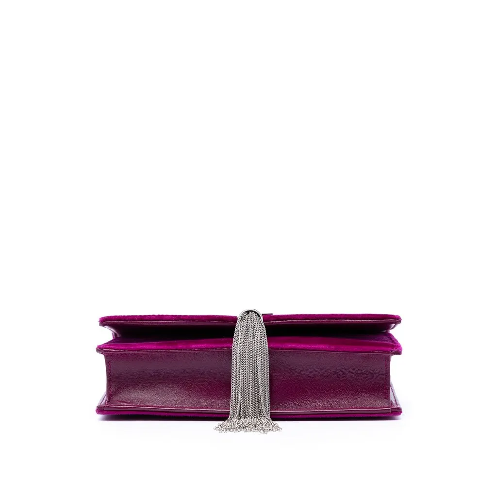 Saint Laurent Small Velvet Monogram Kate Tassel Crossbody Purple Velvet Very good - Inside View