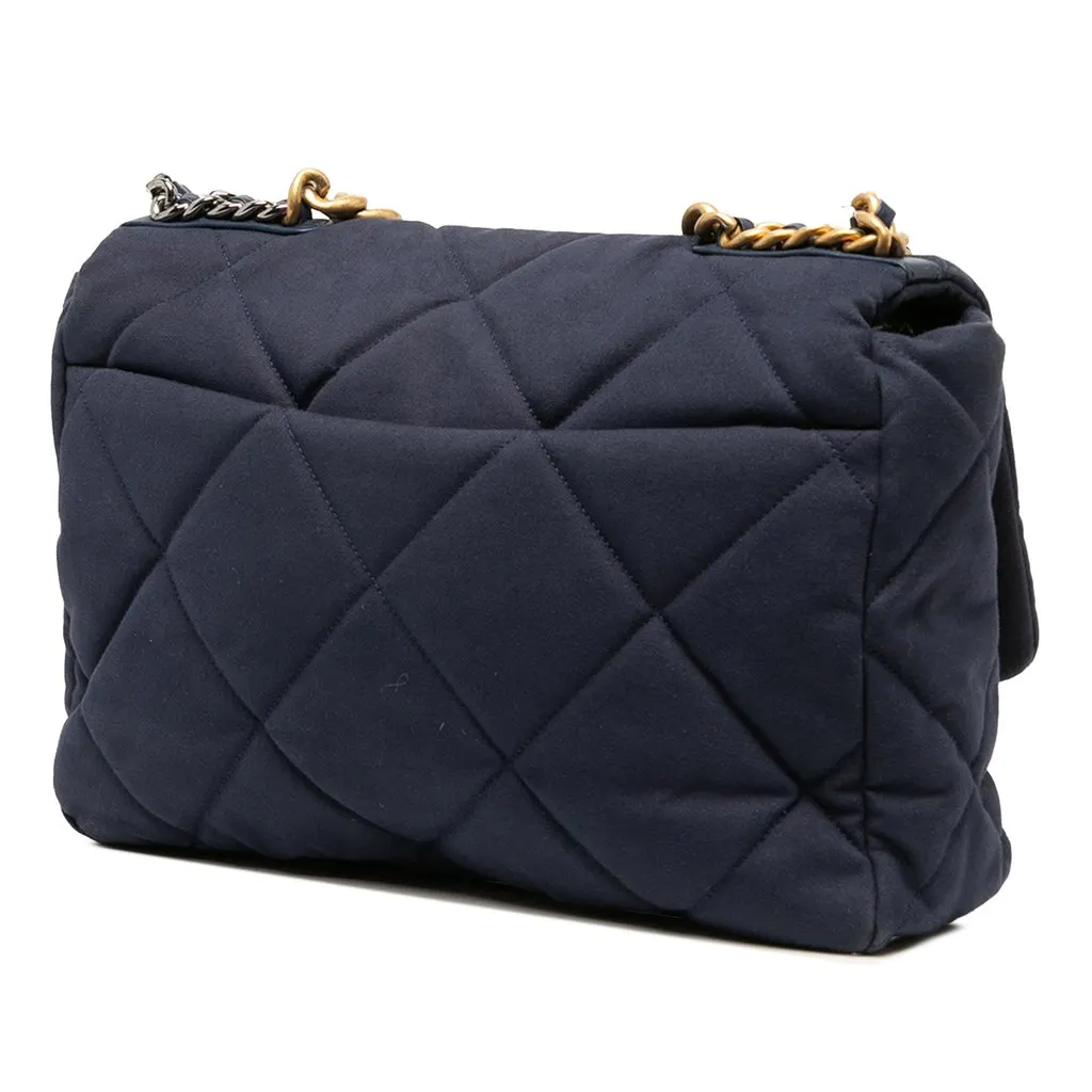 Chanel Maxi Canvas 19 Flap Blue Canvas Very good - Back View