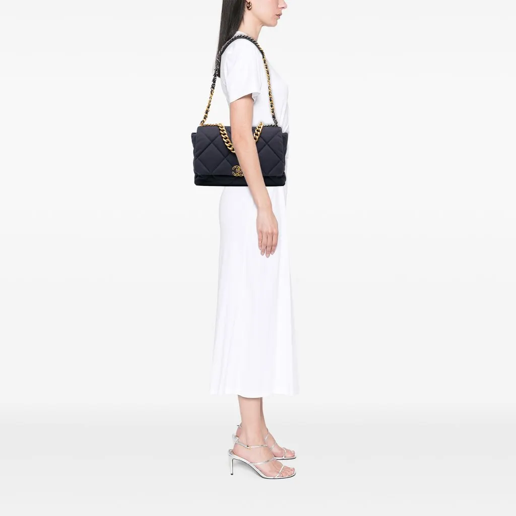 Chanel Maxi Canvas 19 Flap Blue Canvas Very good - Box View