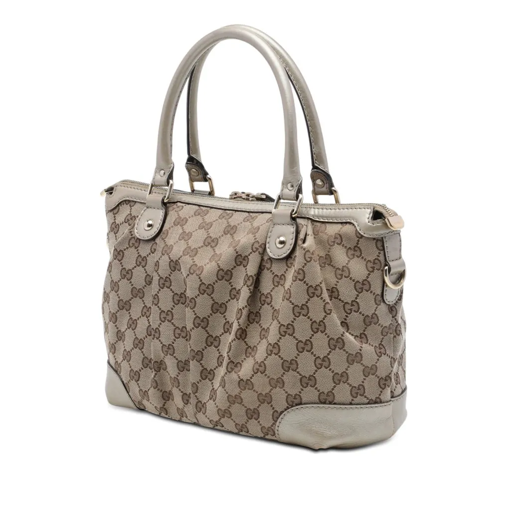 Gucci GG Canvas Sukey Satchel Beige Very good - Back View